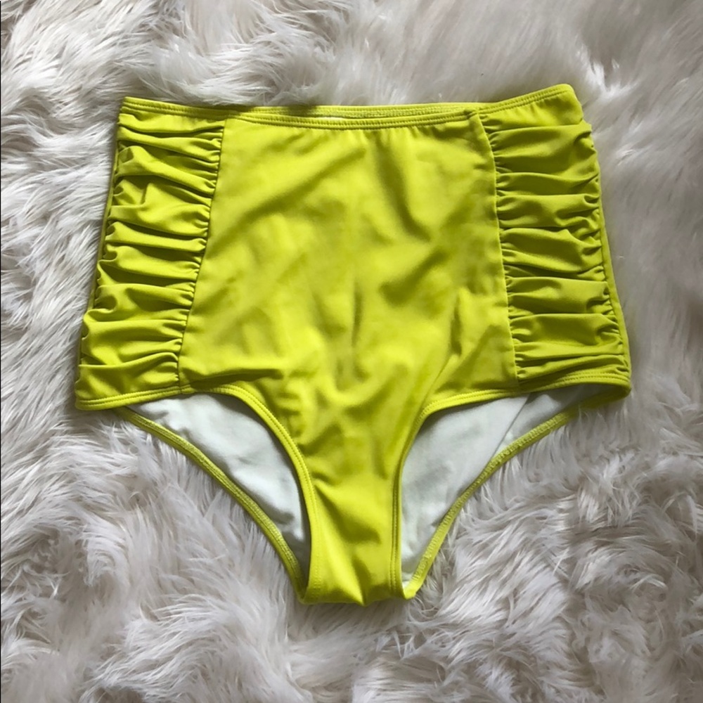 Kortni Jeane chartreuse green swim bottoms